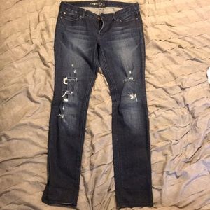 Express Straight Leg Ripped Jeans